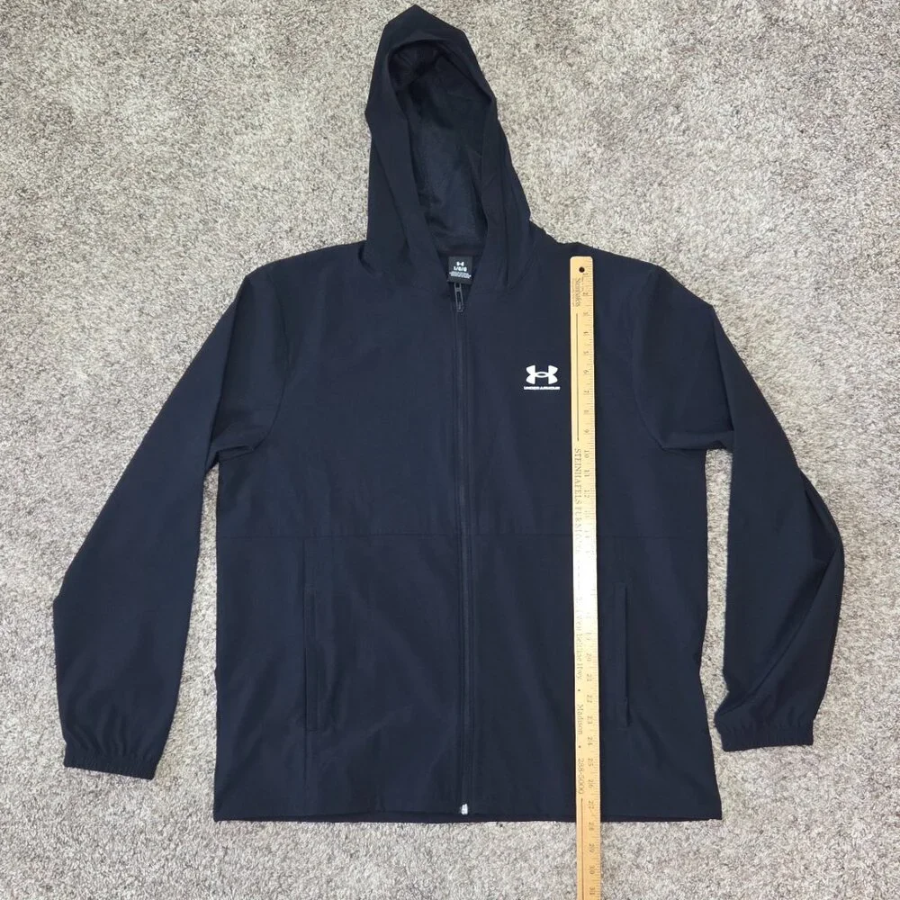 NWT -- Under Armour Men’s UA Vibe Woven Windbreaker, Black, Men's Large - Picture 4 of 10